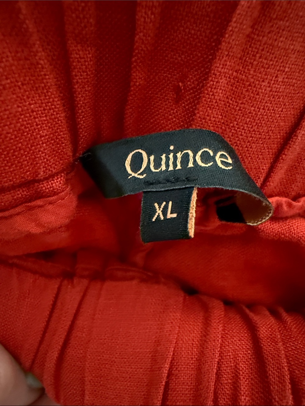 Quince Red Cropped Elastic-Waist Linen Pants - Picture 3 of 4